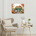 thumbnail image 3 of Fall Thanksgiving Canvas Wall Art Rural Orange Pumpkin in the Cart Maple Leaves Wall Art Autumn Thanksgiving Wall Art Home Decor Framed for Bedroom Living Room Easy to Hang,20x16 Inches, 3 of 5