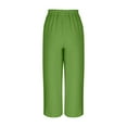 thumbnail image 3 of Children's Ice Silk Wrinkle Pants Loose Wide Leg Daily Thin Trousers Elastic Waist Drawstring Full Length Pant Yellow 14 Years, 3 of 7