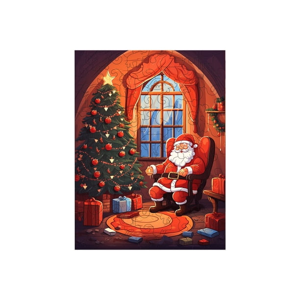 Puzzles para Adultos Puzzle de Madera de Navidad Popular Puzzle de Madera en Forma de Pájaro Animal en Forma de Mal Juguete de Madera para Adultos Puzzle Plano Puzzle Rectángulo Clase de Puzzle de Vac