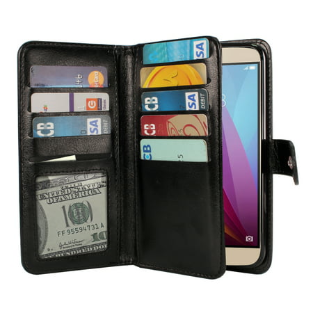 NEXTKIN Multi Card Slots Double Flap Wallet Pouch Case for Huawei Honor 5X,