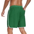 thumbnail image 6 of Ceisia Men's Solid Color 4-Way Stretch Quick-Drying Elastic Waist Drawstring Beach Shorts Swim Trunks With Pockets Green Gifts for Father 2X, 6 of 7