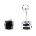 thumbnail image 2 of 8mm Solitaire Screw Back Stud Earring Cushion-Cut CZ Solid 925 Sterling Silver, 2 of 5