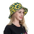 thumbnail image 4 of Yiaed Lemon Print Reflective Stripe Bucket Hat Unisex Funny Outdoor Fisherman Cap Beach Sun Hat, 4 of 5