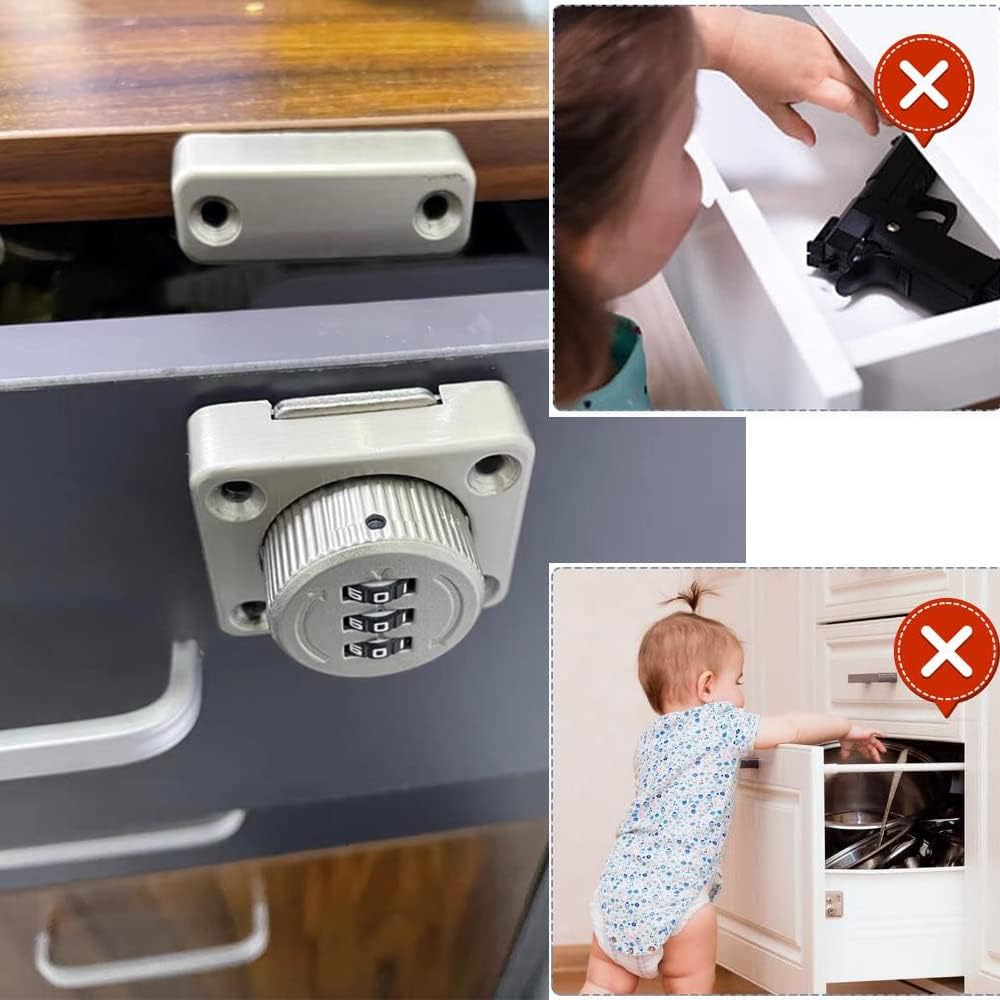 SONGAUN Mechanical Password Cabinet Lock, Rotary Lock for Double Doors, Keyless Combination Door Lock, Black