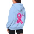 thumbnail image 6 of Womens Fall Zip Up Hoodies Breast Cancer Awareness SweatshirtsSurvivor Support Shirts Women, Drawstring, Pink Ribbon Print Long Sleeve Winter Comfy Track Jackets with Pocket Light Blue S, 6 of 7