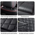 thumbnail image 6 of Fit for TOYOTA 4RUNNER 2016 Seat Cover, PU Leather 5 Seats Full Set Anti-Slip Protect and Upgrade Seats, Black and Red Trim Car Seat Covers, Protect Car Seats, 6 of 9