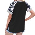 thumbnail image 3 of Pompotops T-Shirt Décontracté à Manches Courtes Imprimé Rayé Col Rond pour Femmes, 3 of 6