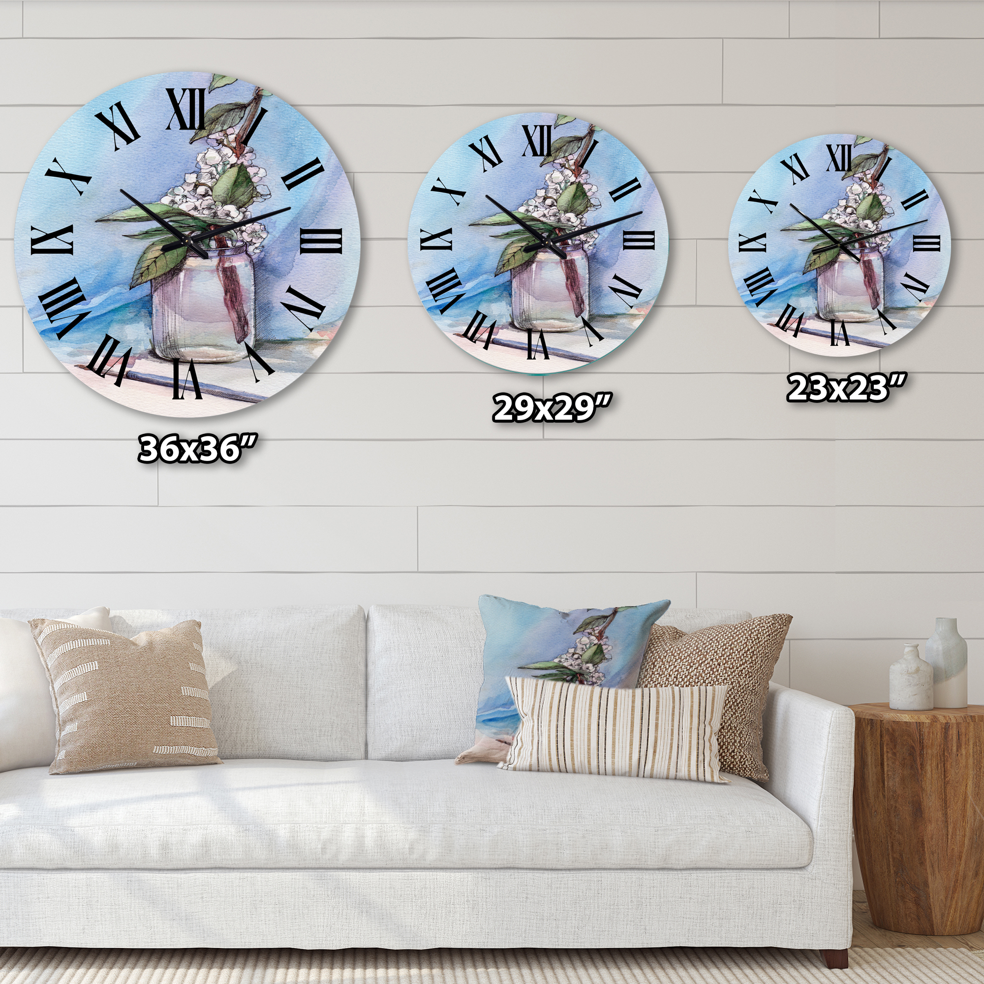 Designart 1 in Farmhouse Wall Clock