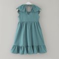 thumbnail image 5 of Sngxgn Girl's A Line Flowy Ruffle Sleeveless Party Mini Dress(Blue,100), 5 of 5