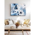 thumbnail image 4 of Blue White Floral Wall Art for Living Room,Canvas Picture Wall Decor for Bathroom Bedroom,Elegant Rustic Butterfly Botanical Painting Artwork for Office Kitchen Hallway Dining Room Home Decor 24"x32", 4 of 8