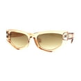 thumbnail image 2 of Womens Mod Square Cat Eye Thick Plastic Sunglasses Peach Brown, 2 of 4