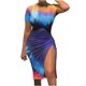 thumbnail image 1 of Vestido de mujer sexy de verano de manga corta con cuello redondo y cordón estampado Fridja  bnh827, 1 of 4