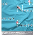 thumbnail image 1 of Soimoi Blue Moss Georgette Fabric Floral Quotes Text Printed Craft Fabric by the Yard 44 Inch Wide, 1 of 3