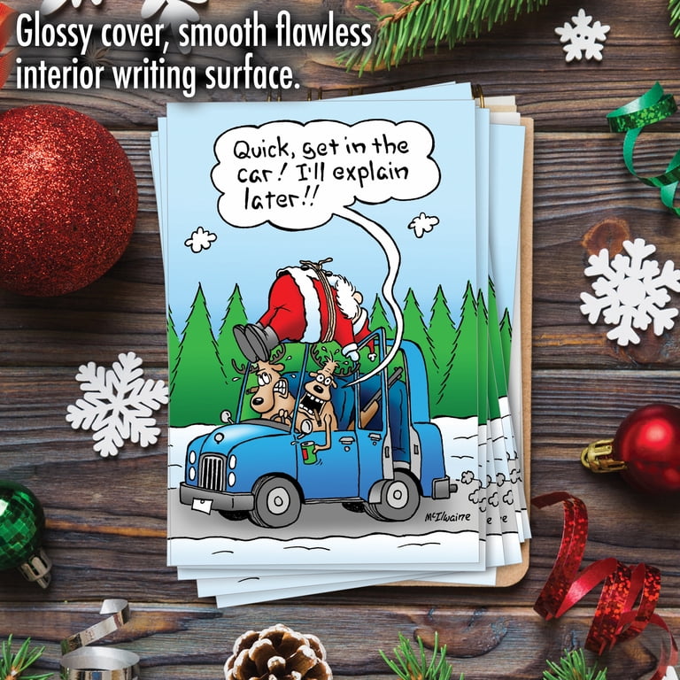 12 Funny Merry Christmas Cards Pack (1 Design, 12 Cards) - Explain  12 PCS 6 Designs Funny Christmas Cards 12 Cards 12 Envelopes 24 Pieces main image 1