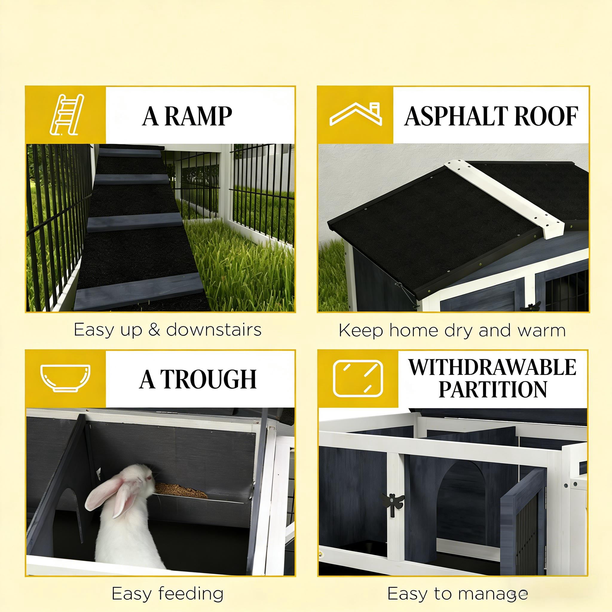 Outdoor Pet House, Rabbit Hutch Small Animal Hutch Cage