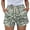 White, variant on Aayomet Lounge Shorts For Women Waist Solid Color Camouflage Pants Casual Elastic Pocket Women Linen Shorts For Women Green,L
