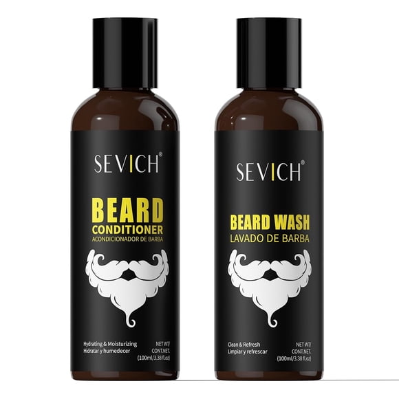 Set de lavado y acondicionador para barba SEVICH con aceite de argán y jojoba 200 ml