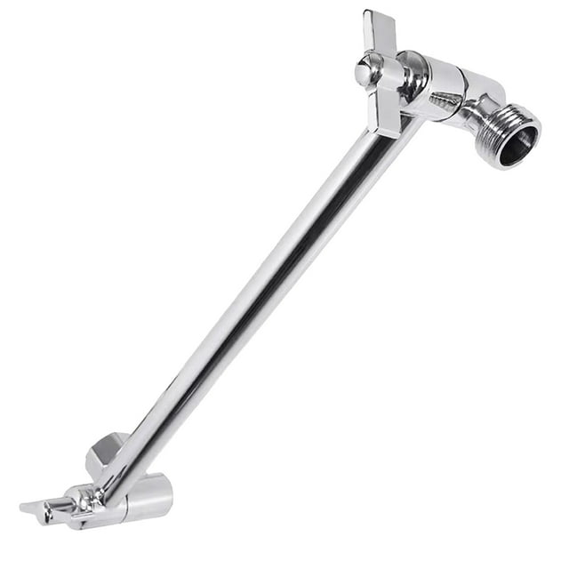 Shower Head Extension Arm Adjustable 10" Shower Head Extender Solid Brass Construction Universal High And Low Pipe Height Extension Light up Shower Head Shower Head Hose Replacement Hard Water Filter