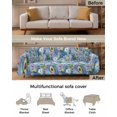thumbnail image 3 of Tropical Sofa Couch Covers for 3 Cushion Couch,Washable L Shape Sectional Sofa Covers for Loverseat/Pet/Kid,Summer Blue Palm Tree Leaves Floral Fruits Slipcover Throw Blanket Futon Cover 71x134, 3 of 8