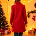 thumbnail image 4 of Girls Trench Coat Single Breasted Wool Dress Coats Winter Long Windbreaker Overcoat for Kids, 4 of 6