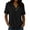 *Black, variant on VBVC Women's Crinkle Short Sleeve Collared Top, Ladies' V-Neck Button Accent Blouse, Casual Breathable Summer Shirt For Women,Black,S-2XL