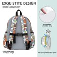thumbnail image 4 of Football and Volleyball White Pattern Cute School Backpack with Padded Back and Adjustable Shoulder Straps 13.4"x11"x4.7", 4 of 4