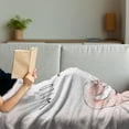 thumbnail image 3 of Wild and Free Soft Flannel Fleece Throw Blanket, Romantic Pink Flamingos with a Heart and a Calligraphy Words, Cozy Plush for Indoor and Outdoor Use, 50" x 60", Pale Pink Coral, by Ambesonne, 3 of 5