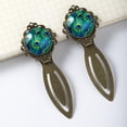 thumbnail image 3 of Peacock feathers Vintage Copper-Colored Lace Bookmarks: Stainless Steel Book Accessories for Readers and Book Lovers - Set of Two, 3 of 5