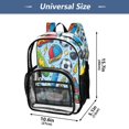 thumbnail image 4 of Large Clear PVC Backpack Heavy Duty See Through Backpack for Adults Work Travel, Light Blue Sport Print Printed 12L, 4 of 8