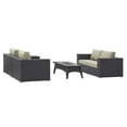 thumbnail image 3 of Modway Convene 4 Piece Set Outdoor Patio with Fire Pit in Espresso Beige, 3 of 9