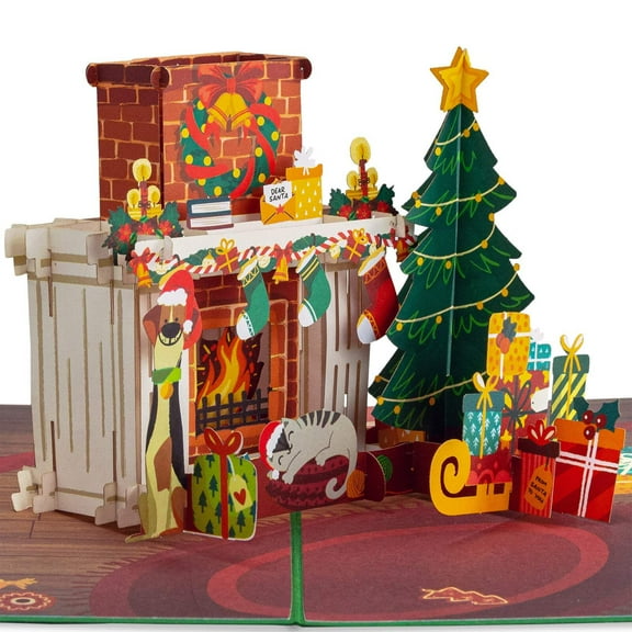 Cozy Fireplace Pop Up Christmas Card