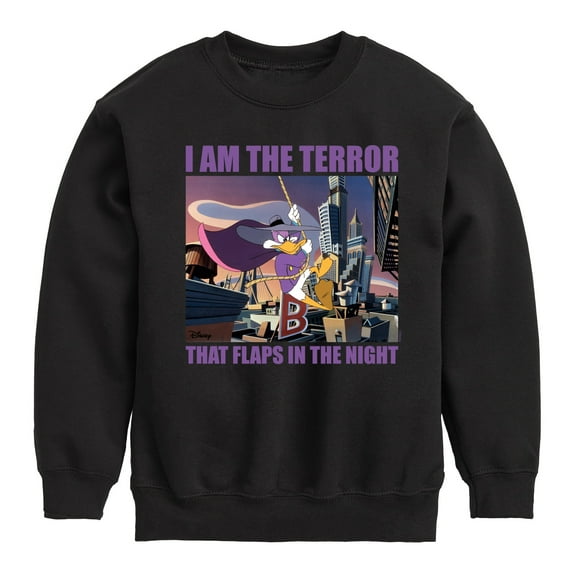 Disney - Darkwing Duck - I Am the Terror - Toddler & Youth Crewneck Fleece Sweatshirt