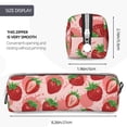 thumbnail image 3 of Yiaed Cute Strawberry Print Leather Pencil Case - Leather Pen Pencil Holder - Elegant & Practical Pencil Pouch for Work & Office, 3 of 7