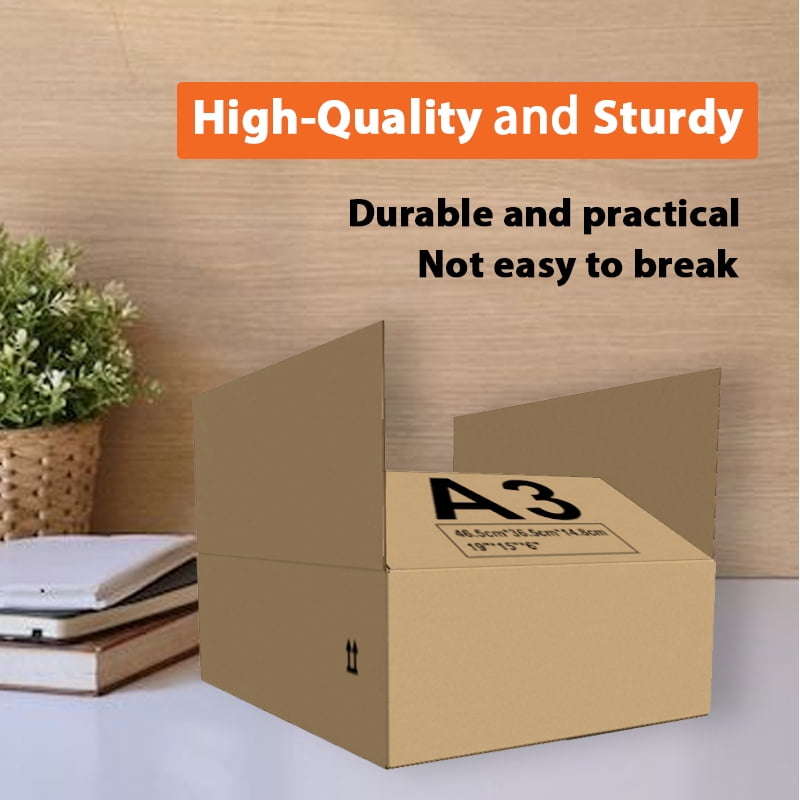 25-Pack Packaging Cartons - 19"x15"x6" Corrugated Boxes for Shipping & Storage