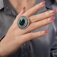 thumbnail image 3 of Bohemian Big Round Crystal Statement Ring for Women, 3 of 7