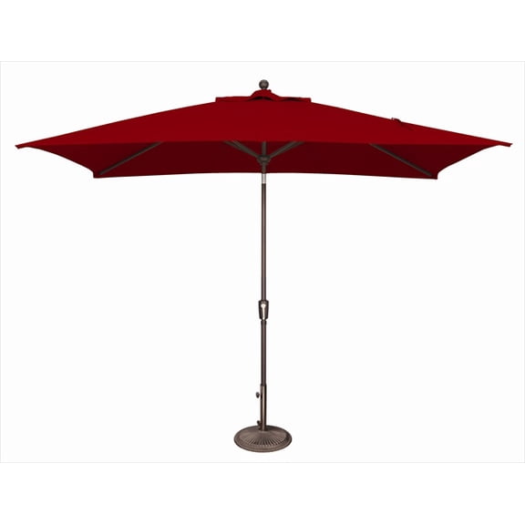 SimplyShade 6 x 10 ft. Rectangle Push Button Tilt Market Umbrella Really Red