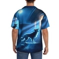 thumbnail image 3 of Balery A Wolf Barks Out A Window Camisa Casual de Manga Corta con Botones para Hombre, Texturizada, Estilo Cubano, para Playa, Verano-X-Large, 3 of 5