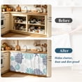 thumbnail image 4 of Teal Blue Grey Coastal Cabinet Curtain 35"Wx35"L,Dustproof Under Sink Skirt W/ Self Adhesive Tape,Summer Beach Coral Shell Starfish Cabinet Curtain Cover for Kitchen Sink,Bathroom Vanity,Laundry Room, 4 of 9