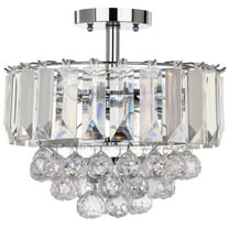 Safavieh Vaxel 3-Light 13.5 in. Dia. Flush Ceiling Mount, Chrome/Clear