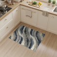 thumbnail image 2 of ODIKA 3'x5' Washable Throw Rug Stain Resistant, Low Profile, Non-Slip Modern Wavy Design With Brushstroke Motif And Marbled Accents Abstract Flowing for Entryway, Kitchen, Mudroom, 2 of 7