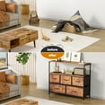 thumbnail image 3 of edx TV Stand with 5 Drawer Dresser Open Shelves, Fits TV up to 45 Inches, Rust Brown, 3 of 8