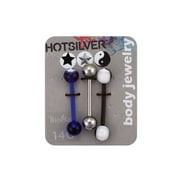 14-Gauge Picture Bead Tongue Barbell Value Pack