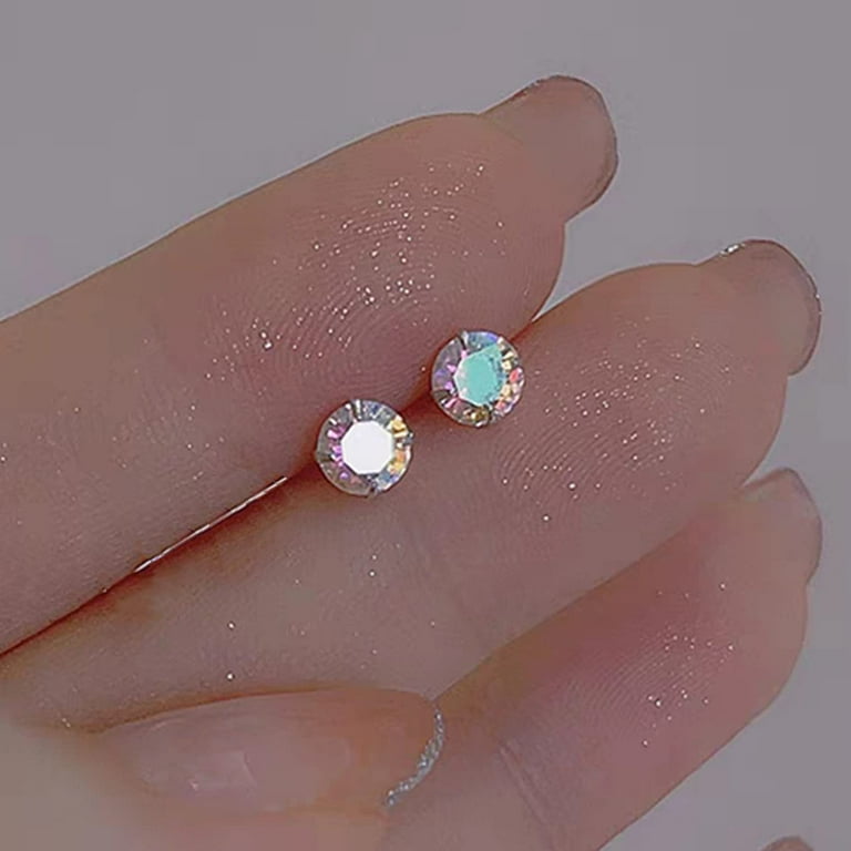 Steel Color 0.8*6mm Round Screw-Back Stud Earrings Never Fade Sleeping  Shape More Bling 3-7MM Clear AAA Zircons Fashion - AliExpress