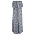thumbnail image 2 of Robes d'Été pour Femmes 2022 Robe Bohème d'Été pour Femmes Imprimés Floraux Ourlet à Volants Sans Bretelles Robe Bohème Maxi Longueur au Sol, 2 of 4