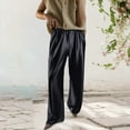thumbnail image 2 of Women's Casual Pants High Waist Relaxed Fit Trousers Comfortable Loose Straight Leg Wide Leg Pants Ideal For All Seasons, 2 of 4