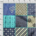 thumbnail image 3 of oneOone Cotton Poplin Aqua Blue Fabric Nautical Sewing Material Print Fabric By The Yard 56 Inch Wide, 3 of 6
