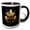 Black/White, variant on 3drose, Charming Composition on Black Fiesta Squad. Sombrero, Maracas. Gift, 11oz Mug