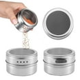 thumbnail image 4 of Shoreew Magnetic Spice Tins Stainless Steel Spice Container Seasoning Jar Spice Jars Storage Box with Transparent Lid for Storing Herbs, 4 of 7