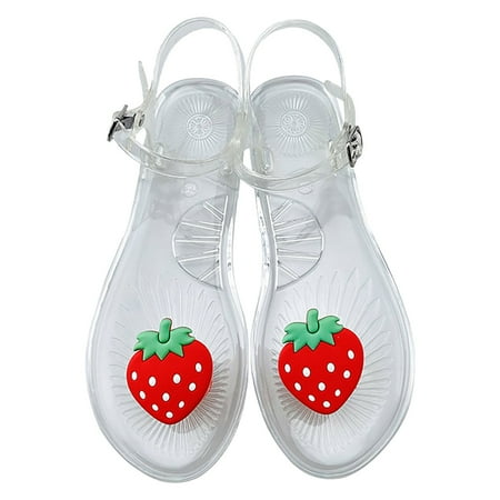 

zuwimk Wedge Sandals For Women Women s Braided T-strap Thong Slip On Flat Sandals Fashion Flip Flop Shoes Clear