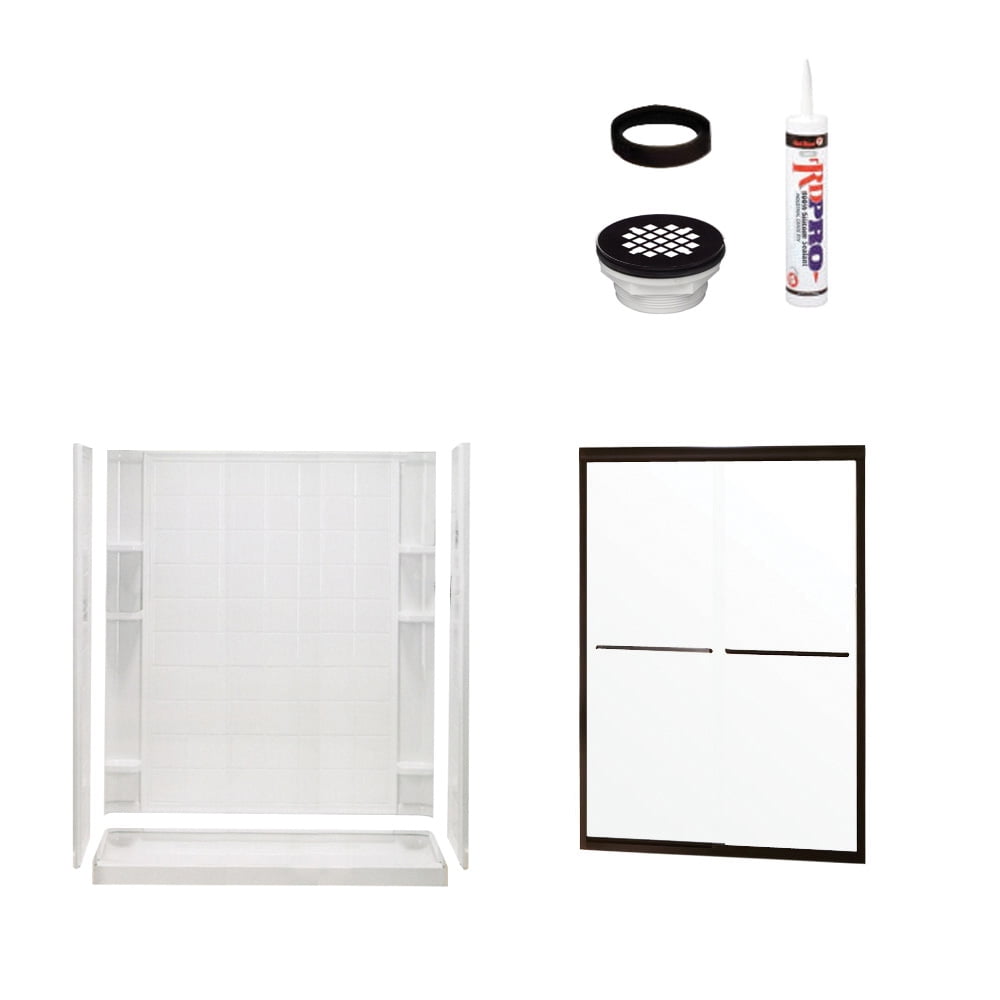 Sterling 72135475DRC Ensemble Vikrell Alcove Shower Wall, Base, And